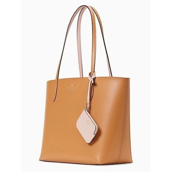 Kate Spade Handbags - SOLD *KATE SPADE x 2 PC Set! REVERSIBLE Nude/Pink "Carry All" Tote Bag w. Card C